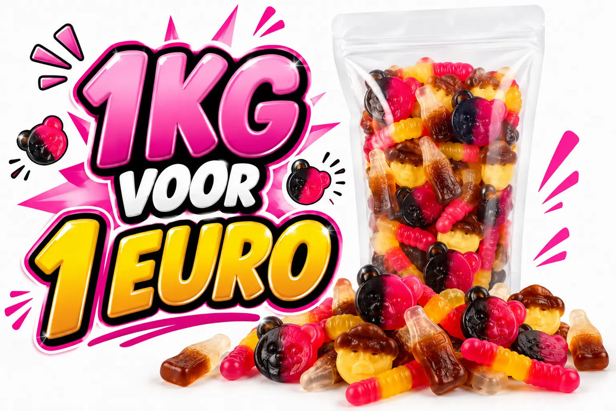 1 kilo snoep, 1 per klant OP=OP